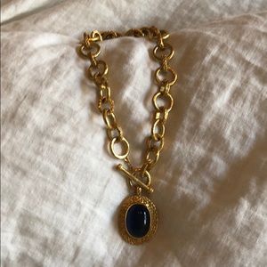 Julia Vos Blue stone gold link necklace